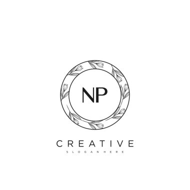 NP İlk Harf Harfi Logo Şablon Vektörü Premium Vektörü