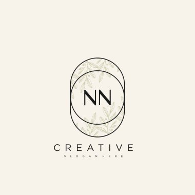 NN İlk Harf Harfi Logo Şablon Vektörü Premium Vektörü