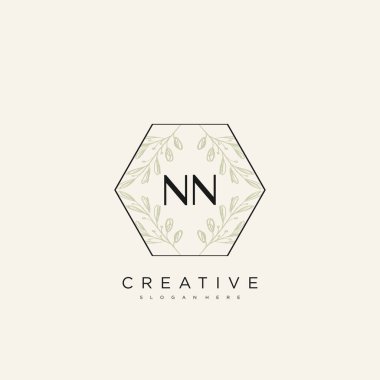 NN İlk Harf Harfi Logo Şablon Vektörü Premium Vektörü