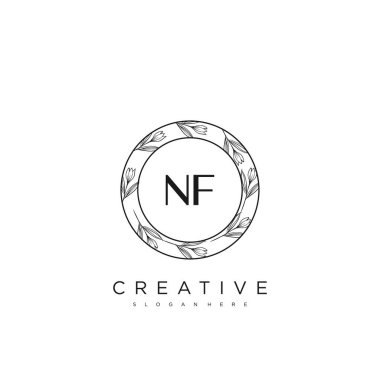 NF İlk Harf Harfi Logo Şablonu Vektör prim vektörü