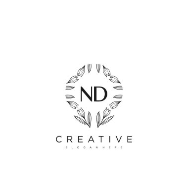 ND İlk Harf Harfi Logo Şablon Vektörü Premium Vektörü