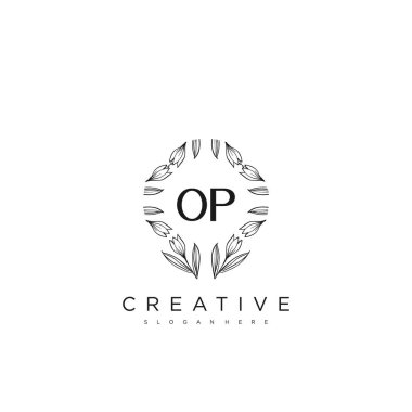 OP İlk Harf Harfi Logo Şablonu Vektör prim vektörü