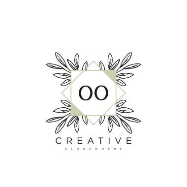 İlk Harf Çiçek Logosu Vektör Premium Vektörü
