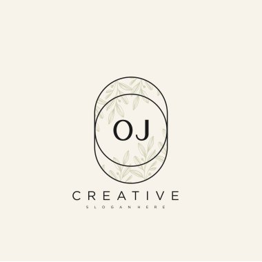OJ İlk Harf Harfi Logo Şablonu Vektör prim vektörü