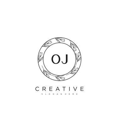 OJ İlk Harf Harfi Logo Şablonu Vektör prim vektörü