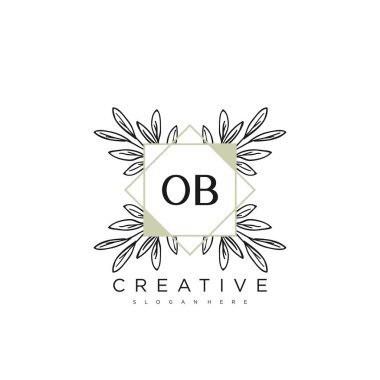 OB İlk Harf Logosu Vektör Premium Vektörü