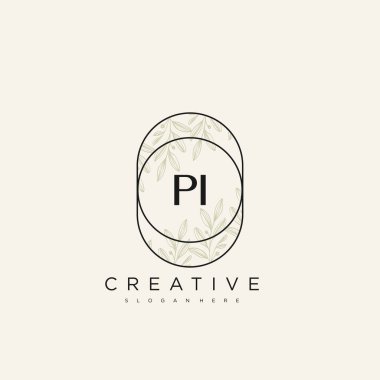 PI İlk Harf Harfi Logo Şablonu Vektör prim vektörü