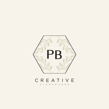 PB İlk Harf Harfi Logo Şablonu Vektör prim vektörü