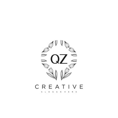 QZ İlk Harf Harfi Logo Şablon Vektörü premium vektörü