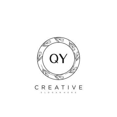 QY İlk Harf Harfi Logo Şablonu Vektör prim vektörü