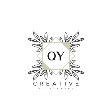 QY İlk Harf Harfi Logo Şablonu Vektör prim vektörü