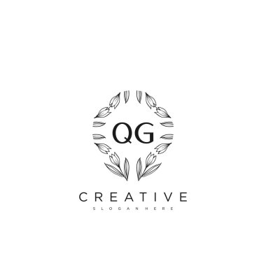 QG İlk Harf Harfi Logo Şablonu Vektör prim vektörü