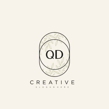 QD İlk Harf Harfi Logo Şablonu Vektör prim vektörü