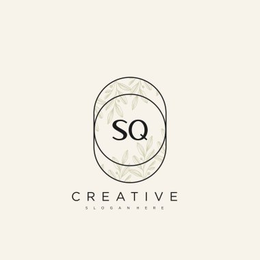 SQ İlk Harf Harfi Logo Şablonu Vektör prim vektörü