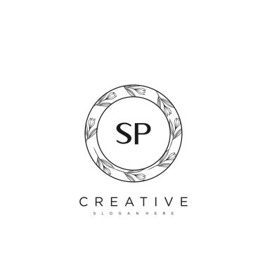 SP İlk Harf Harfi Logo Şablonu Vektör prim vektörü