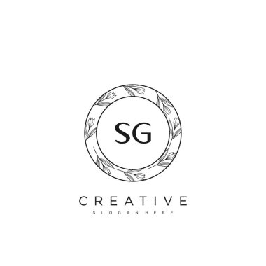 SG İlk Harf Harfi Logo Şablon Vektörü premium vektörü