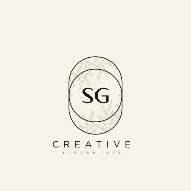 SG İlk Harf Harfi Logo Şablon Vektörü premium vektörü