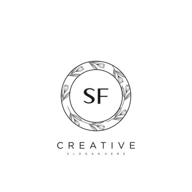 SF İlk Harf Harfi Logo Şablonu Vektör prim vektörü