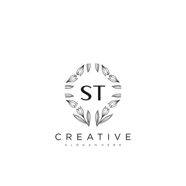 Initial Letter Flower Logo Template Vector Premium Vector — Stock Vector