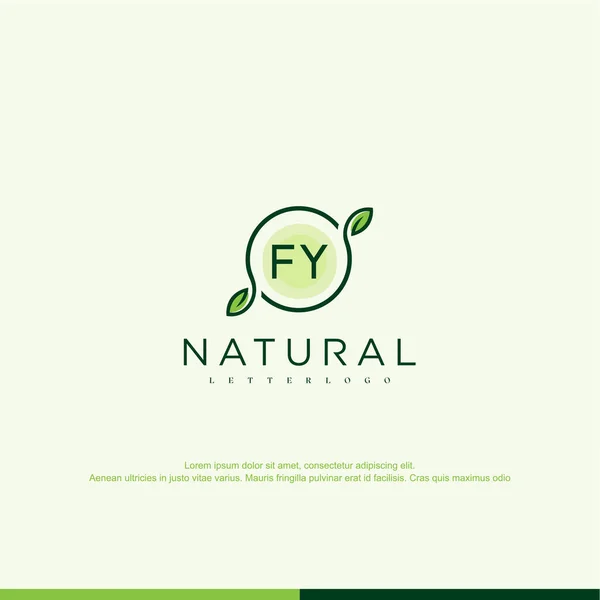 Vettore Iniziale Del Modello Logo Naturale — Vettoriale Stock