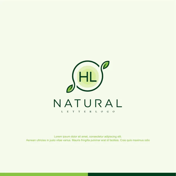 Initial Natural Logo Template Vector — Vetor de Stock