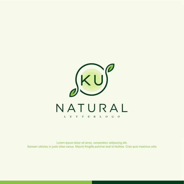 Initial Natural Logo Template Vector — Wektor stockowy