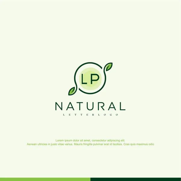 Initial Naturlig Logotyp Mall Vektor — Stock vektor