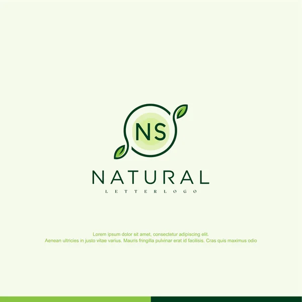Vetor Modelo Logotipo Natural Inicial — Vetor de Stock