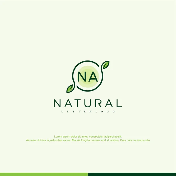 Vetor Modelo Logotipo Natural Inicial — Vetor de Stock