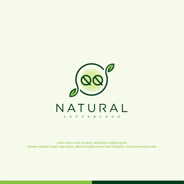 Vetor Modelo Logotipo Natural Inicial — Vetor de Stock