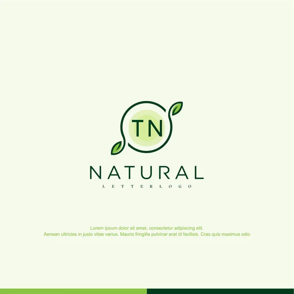 Vetor Modelo Logotipo Natural Inicial — Vetor de Stock