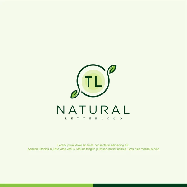 Vetor Modelo Logotipo Natural Inicial — Vetor de Stock