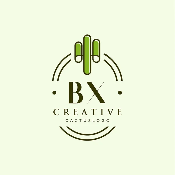 Initial Letter Green Cactus Logo Template Vector Illustrazioni Stock Royalty Free