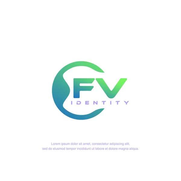Initial Letter Circular Line Logo Template Vector Gradient Color — Vettoriale Stock