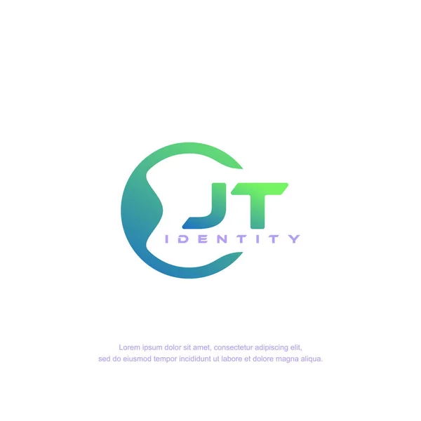 Initial Letter Circular Line Logo Template Vector Gradient Color — Stockový vektor