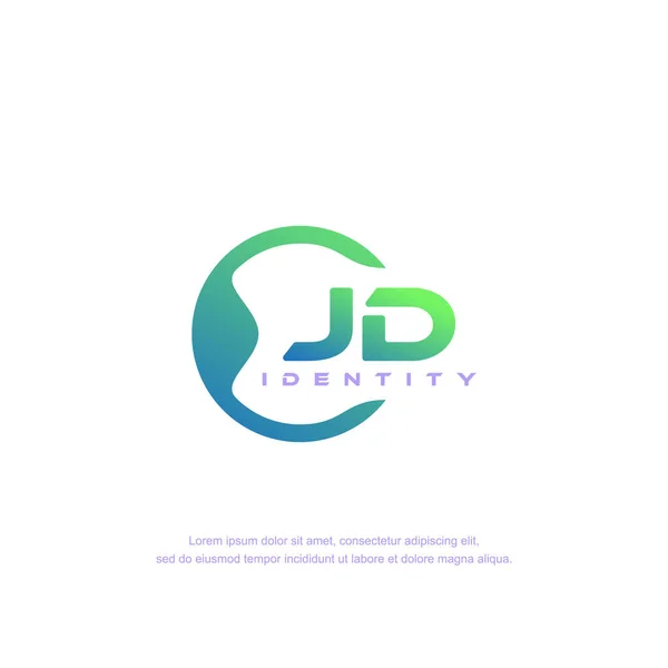 Initial Letter Circular Line Logo Template Vector Gradient Color — Vettoriale Stock