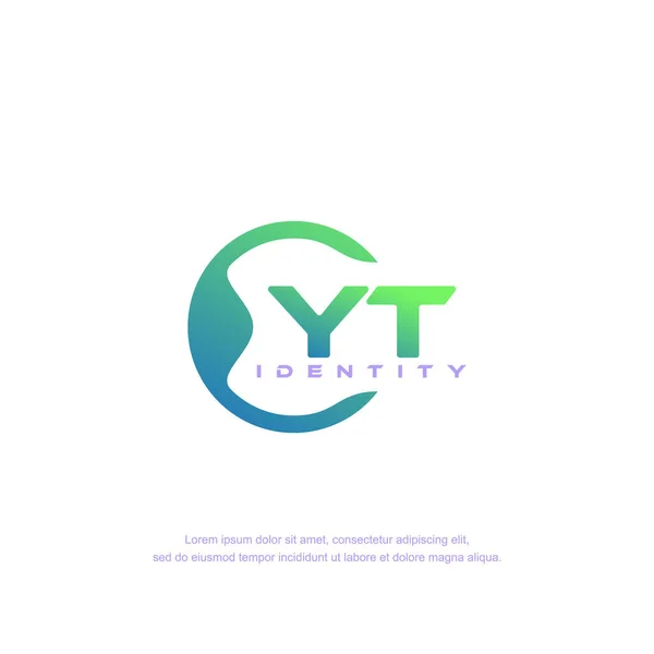 Initial Letter Circular Line Logo Template Vector Gradient Color — Stock Vector