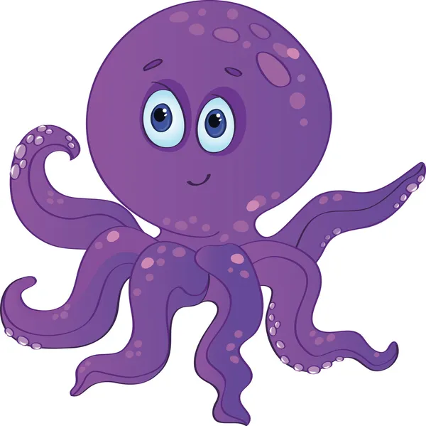 ? ute cartoon octopus. — Stockvector