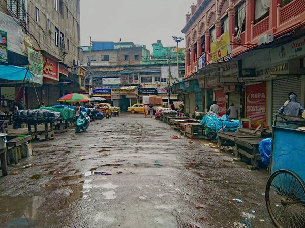 2021 Kolkata Ouest Bengale Indien Photographie Rue Matin Pluvieux Kolkata — Photo