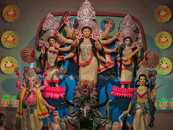 Bohyně Durga Idol Festival Bengálských Hinduistů Západním Bengálsku — Stock fotografie