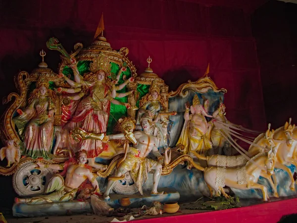 Bogini Durga Immunitet Festiwal Bengalskich Hindusów Zachodnim Bengalu — Zdjęcie stockowe