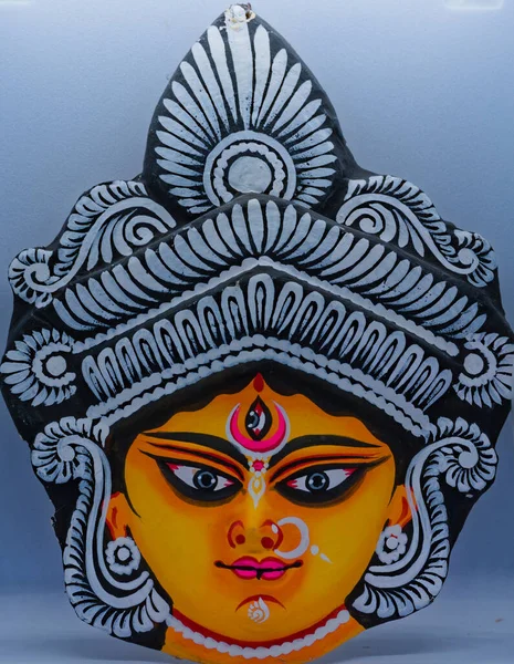 Gezicht Van Godin Durga Gedaan Door Hand Schilderen — Stockfoto