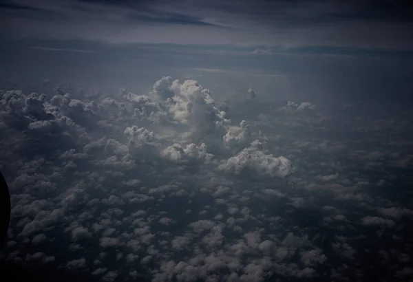 White Clouds Seen Aeroplane Window Aerial View — Stock Photo, Image