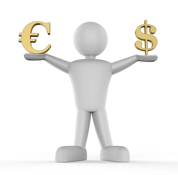 Dolar euro muž — Stock fotografie