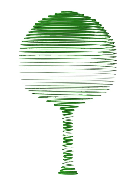 Árvore verde em um fundo branco — Fotografia de Stock