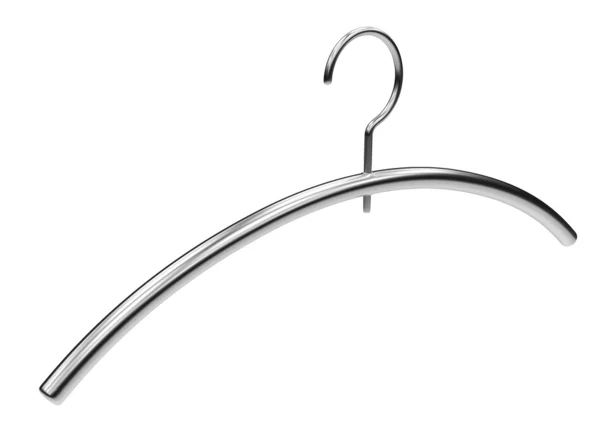 Hanger from chromed metal on white background — Stock Photo, Image