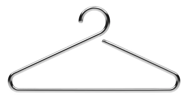 Hanger from chromed metal on white background — Stok fotoğraf