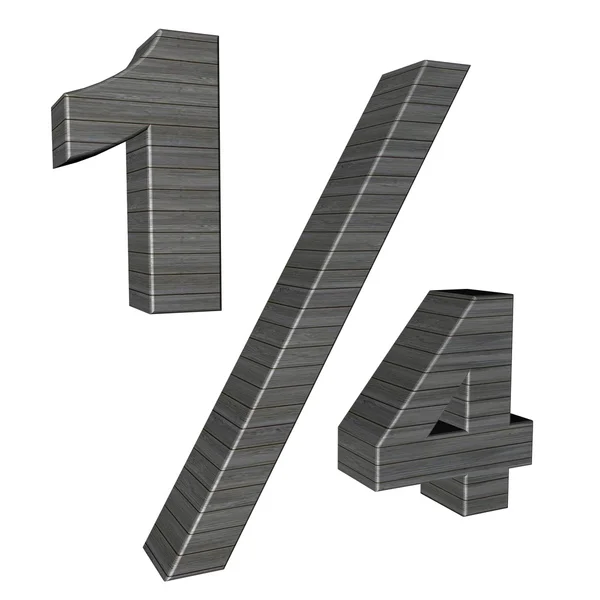Quarter fraction — Stock Photo, Image