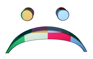 beyaz zemin üzerinde üzgün smiley