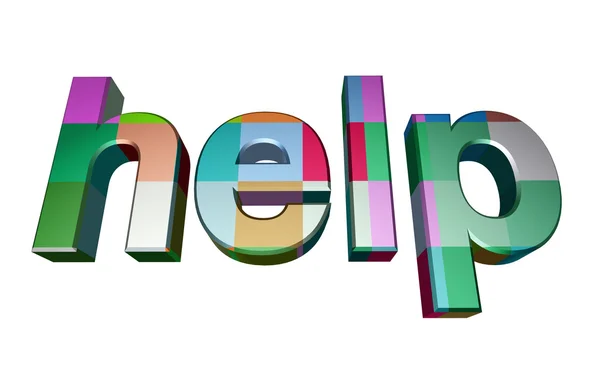 3d Help text — Stock Photo, Image